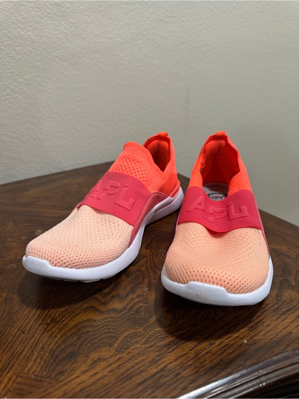 APL Women's Slip-On Athletic Shoes in Peach and Coral
